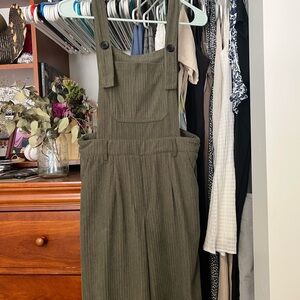 Olive Green Corduroy Overalls